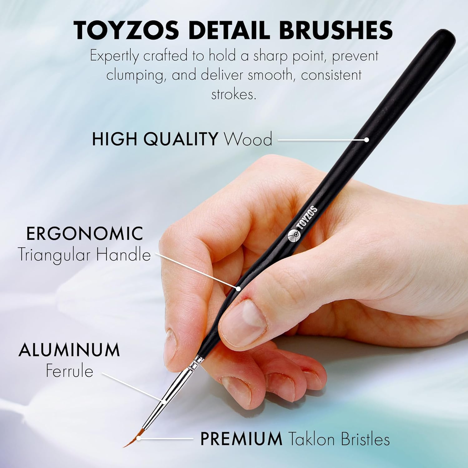 TOYZOS Artist Paint Brushes Watercolor Acrylic - Professional Miniature Paint Brushes Set with Taklon Bristles