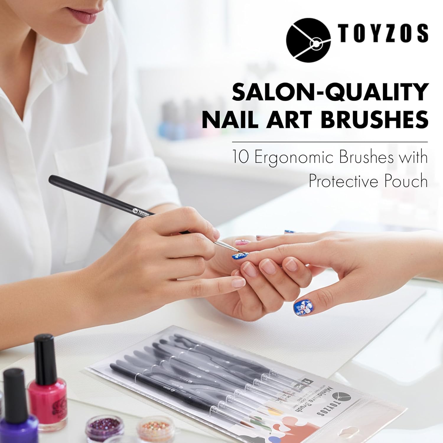 TOYZOS Artist Paint Brushes Watercolor Acrylic - Professional Miniature Paint Brushes Set with Taklon Bristles
