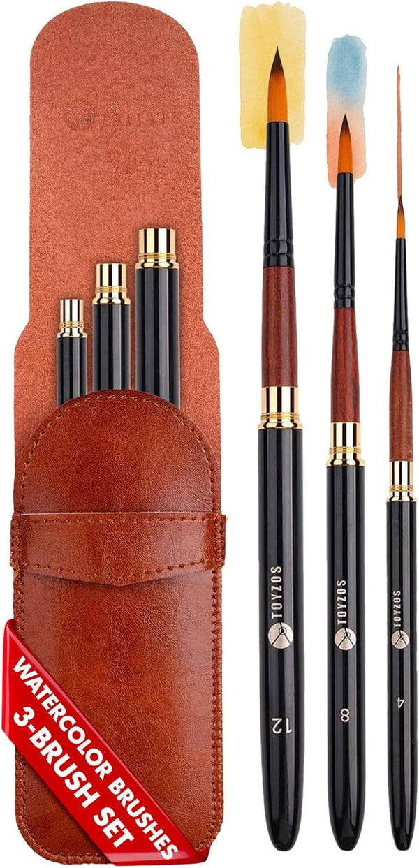 TOYZOS Artist Paint Brushes Watercolor Acrylic - Professional Watercolor Paint Brushes Set