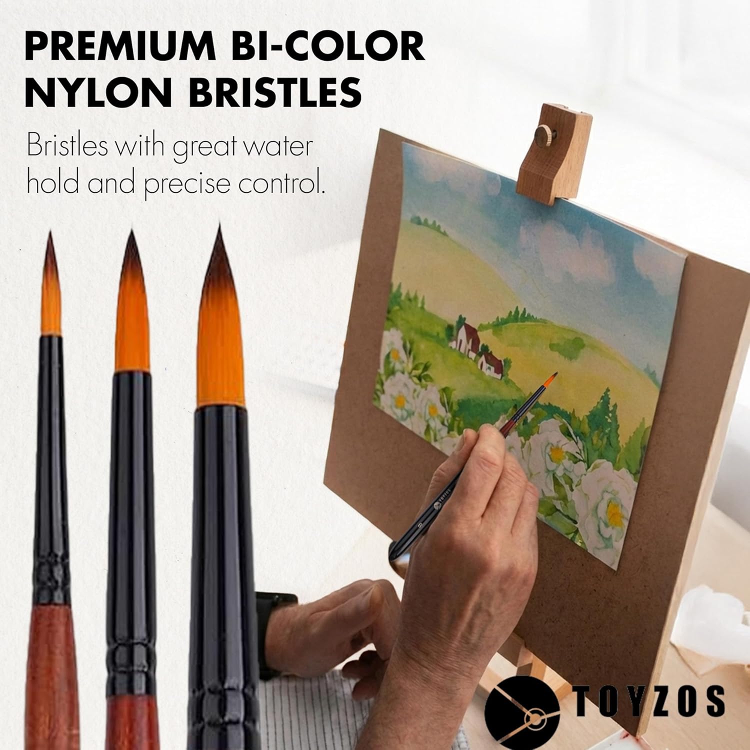 TOYZOS Artist Paint Brushes Watercolor Acrylic - Professional Watercolor Paint Brushes Set