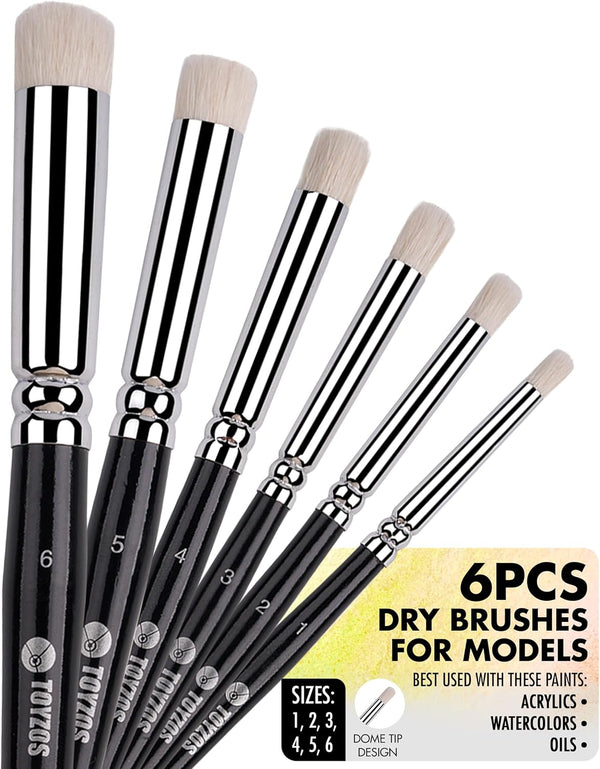 TOYZOS 6-Piece Dry Brush Set