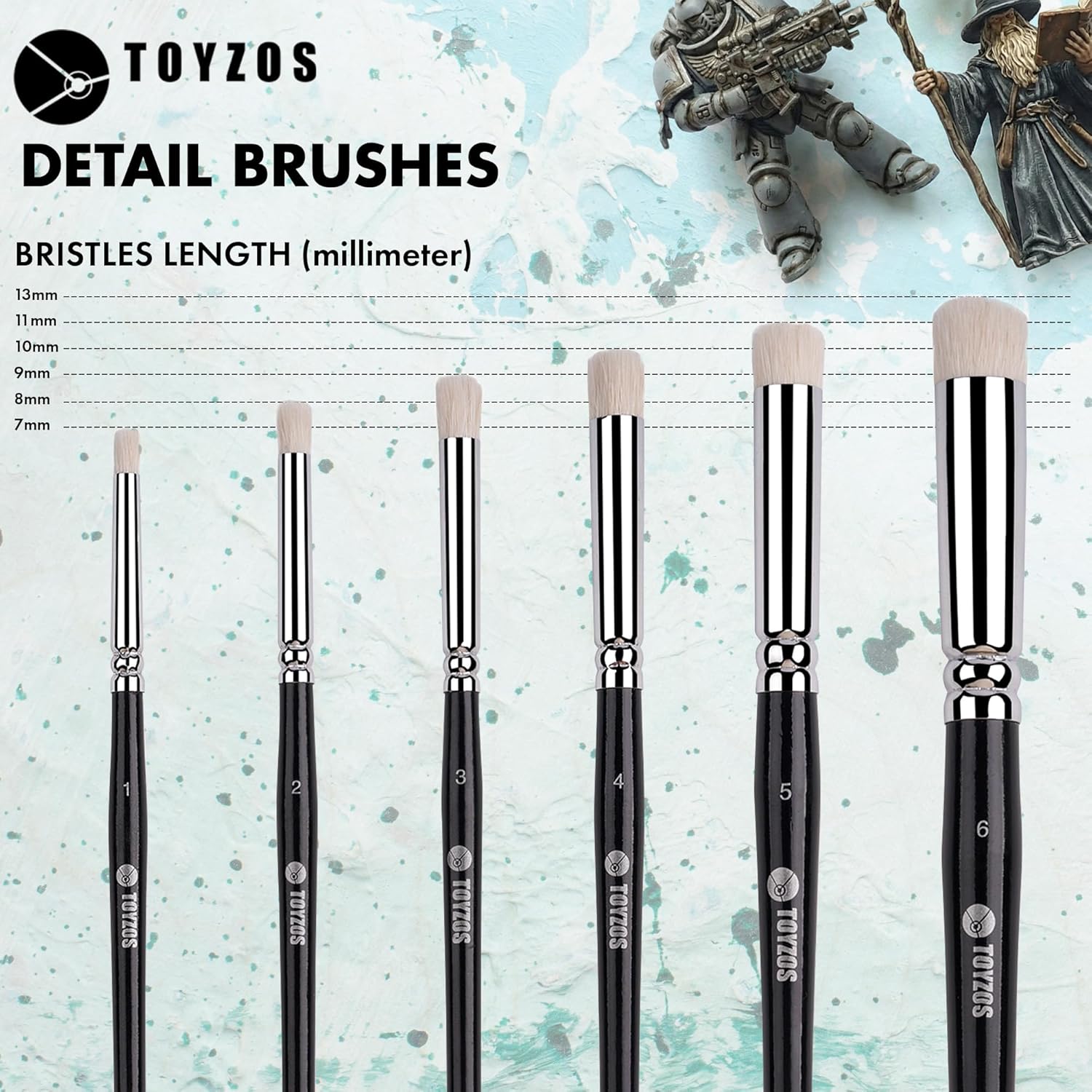 TOYZOS 6-Piece Dry Brush Set