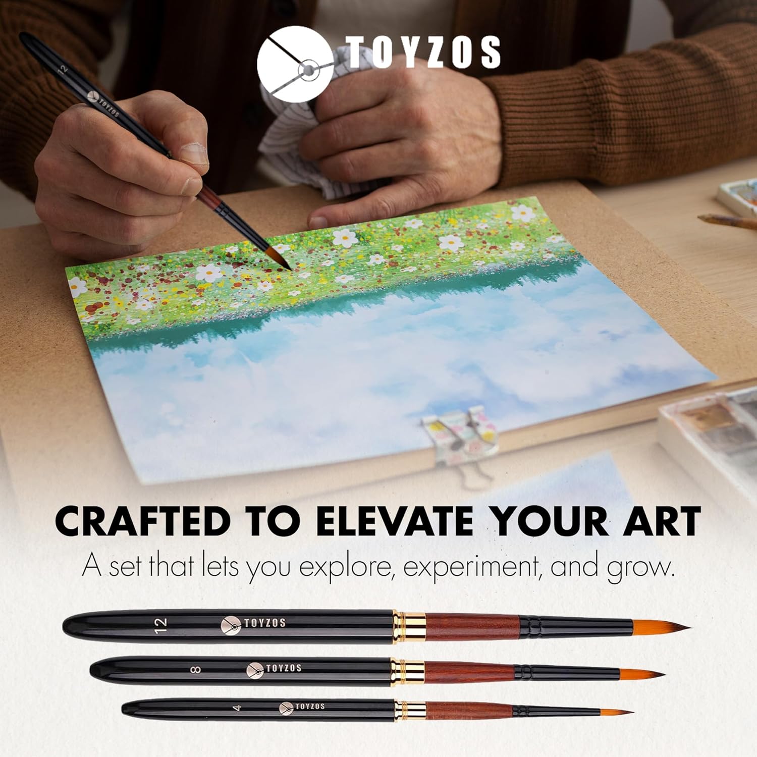 TOYZOS Artist Paint Brushes Watercolor Acrylic - Professional Watercolor Paint Brushes Set